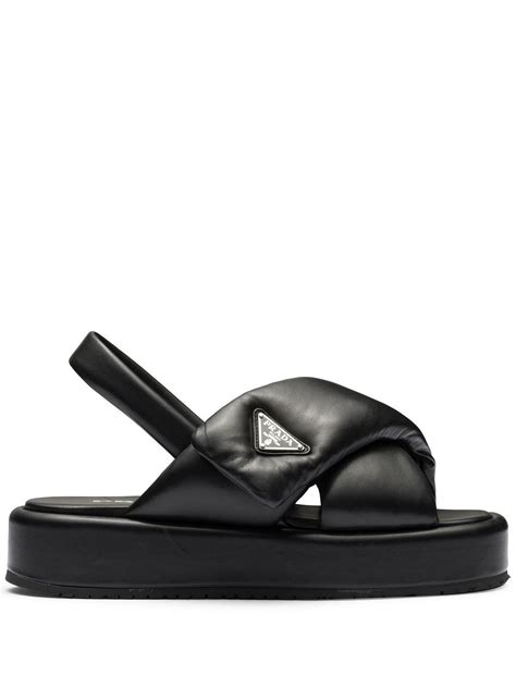 prada leather sandals men|farfetch Prada soft padded sandals.